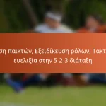 Θέση παικτών, Εξειδίκευση ρόλων, Τακτική ευελιξία στην 5-2-3 διάταξη